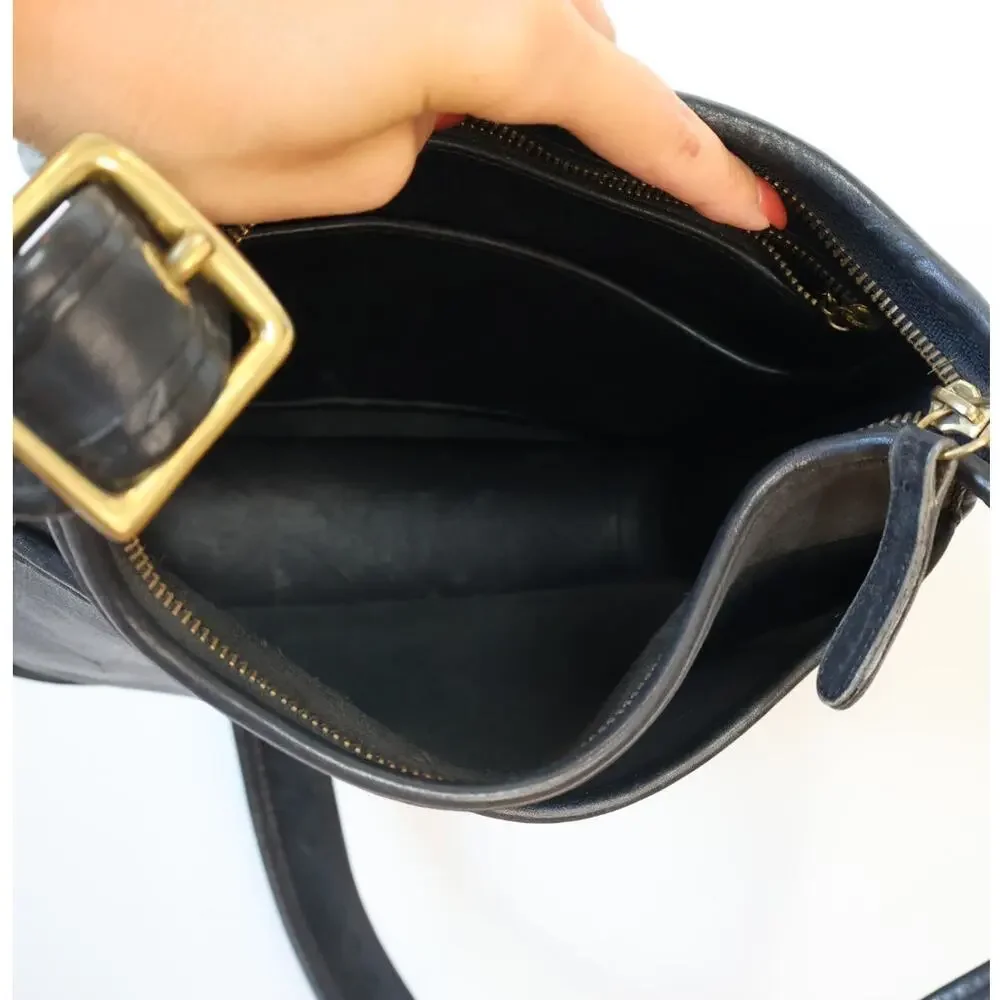 Coach Legacy Zip 9966 Vintage 1999 Black Leather Crossbody Shoulder Bag Gold